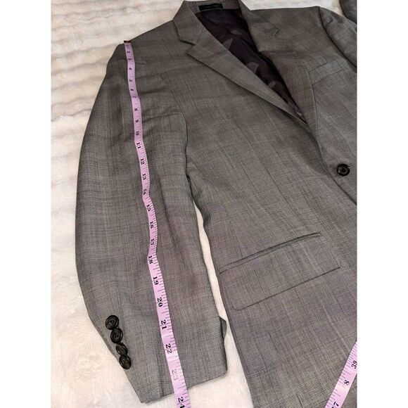 Lauren Ralph Lauren Blazer Men 41R Gray Plaid 2 Button Sport Coat Silk 100% Wool - Picture 5 of 8